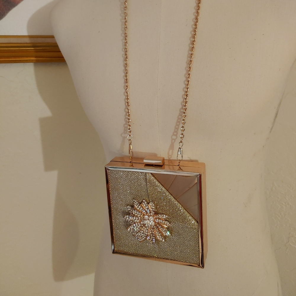 Gold evening bag